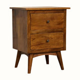 Nilson Bedside Table with 2 Drawers, Medium - Chestnut Bedside Tables - Bokel Home