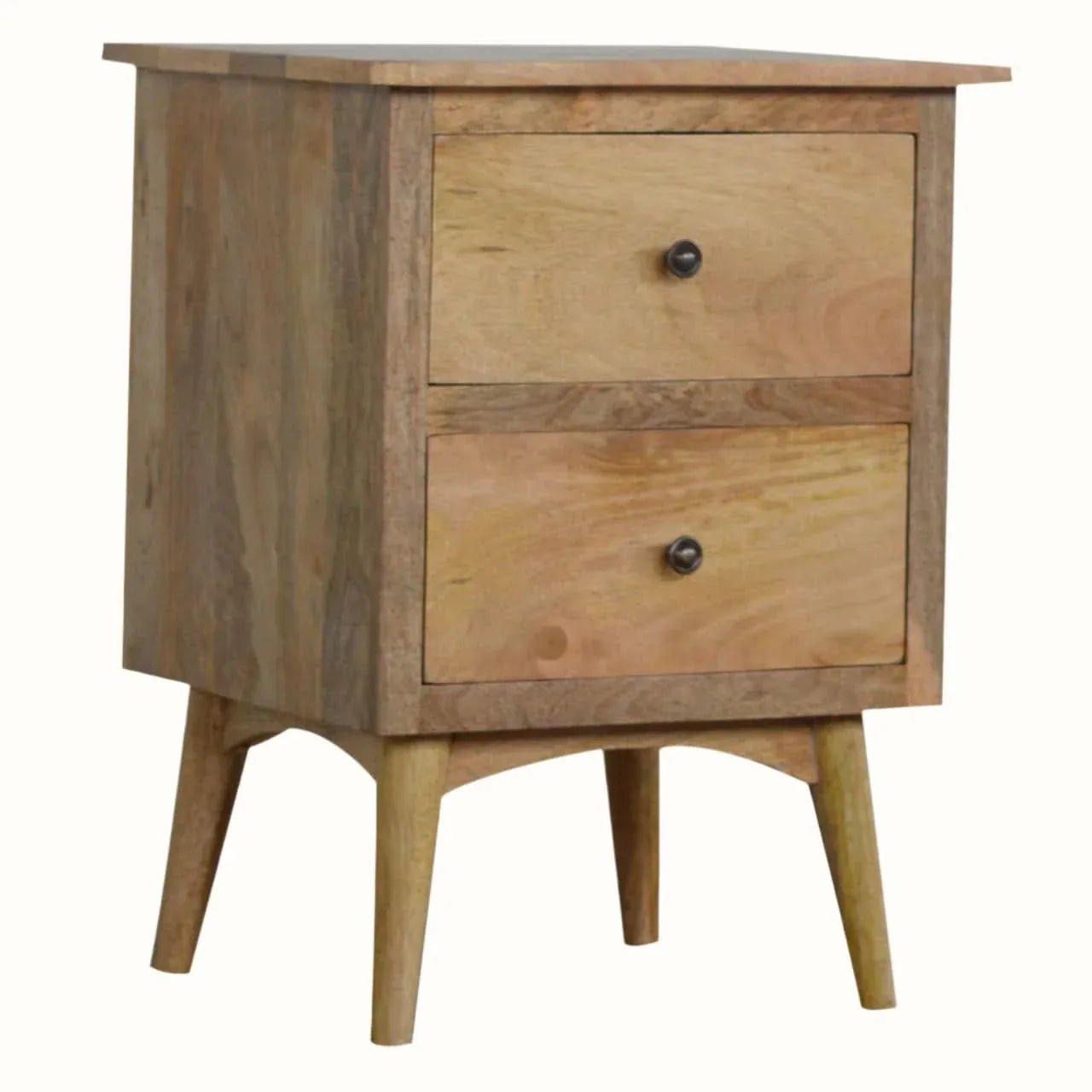 Nilson Bedside Table with 2 Drawers, Medium - Natural Bedside Tables - Bokel Home