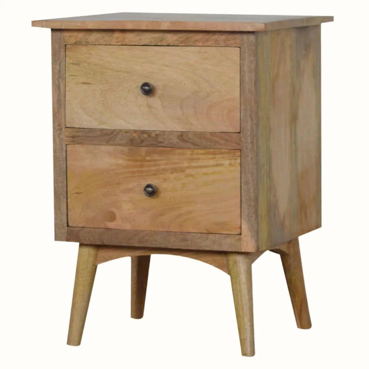 Nilson Bedside Table with 2 Drawers, Medium - Natural Bedside Tables - Bokel Home