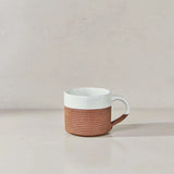 Mali Ribbed Coffee Mug - White - (Set of 2)