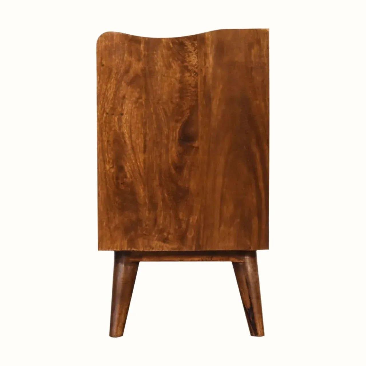 Nordell Bedside Table with 3 Drawers, Medium - Chestnut Bedside Tables - Bokel Home