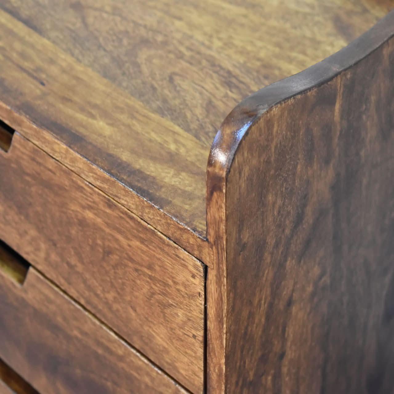Nordell Bedside Table with 3 Drawers, Medium - Chestnut Bedside Tables - Bokel Home