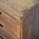 Nordell Bedside Table with 3 Drawers, Medium - Chestnut Bedside Tables - Bokel Home