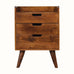 Nordell Bedside Table with 3 Drawers, Medium - Chestnut Bedside Tables - Bokel Home