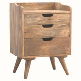 Nordell Bedside Table with 3 Drawers, Medium - Natural Bedside Tables - Bokel Home