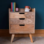 Nordell Bedside Table with 3 Drawers, Medium - Natural Bedside Tables - Bokel Home