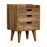 Nordell Bedside Table with 3 Drawers, Small - Natural Bedside Tables - Bokel Home