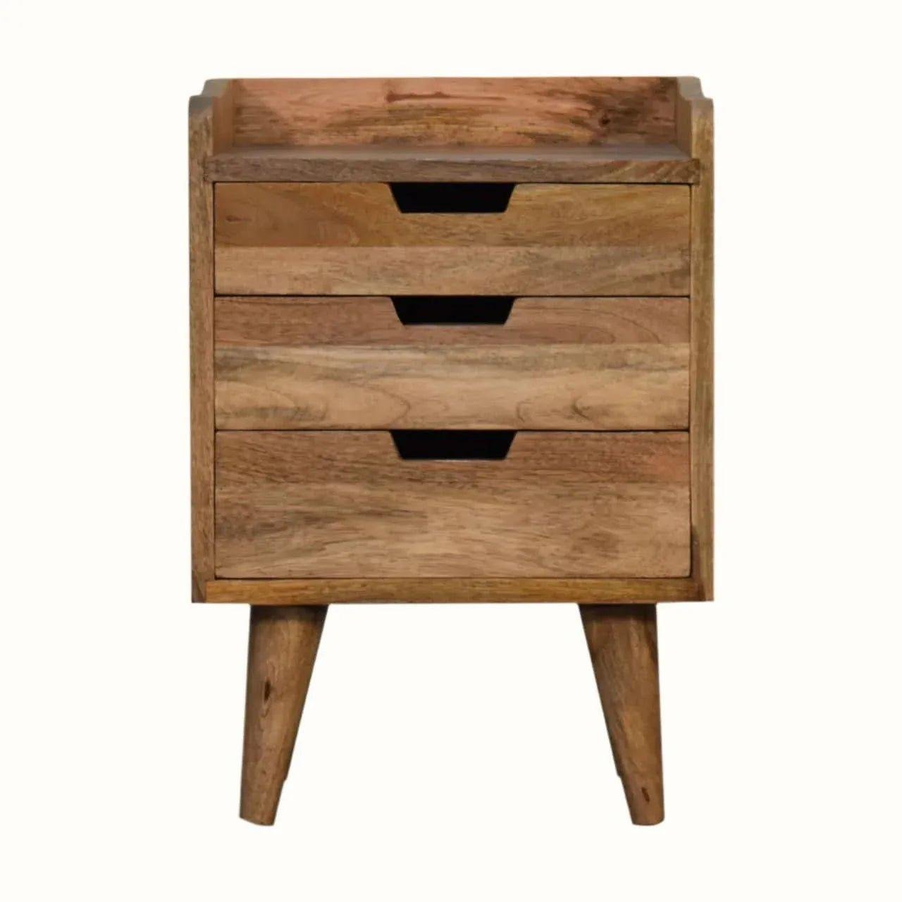 Nordell Bedside Table with 3 Drawers, Small - Natural Bedside Tables - Bokel Home
