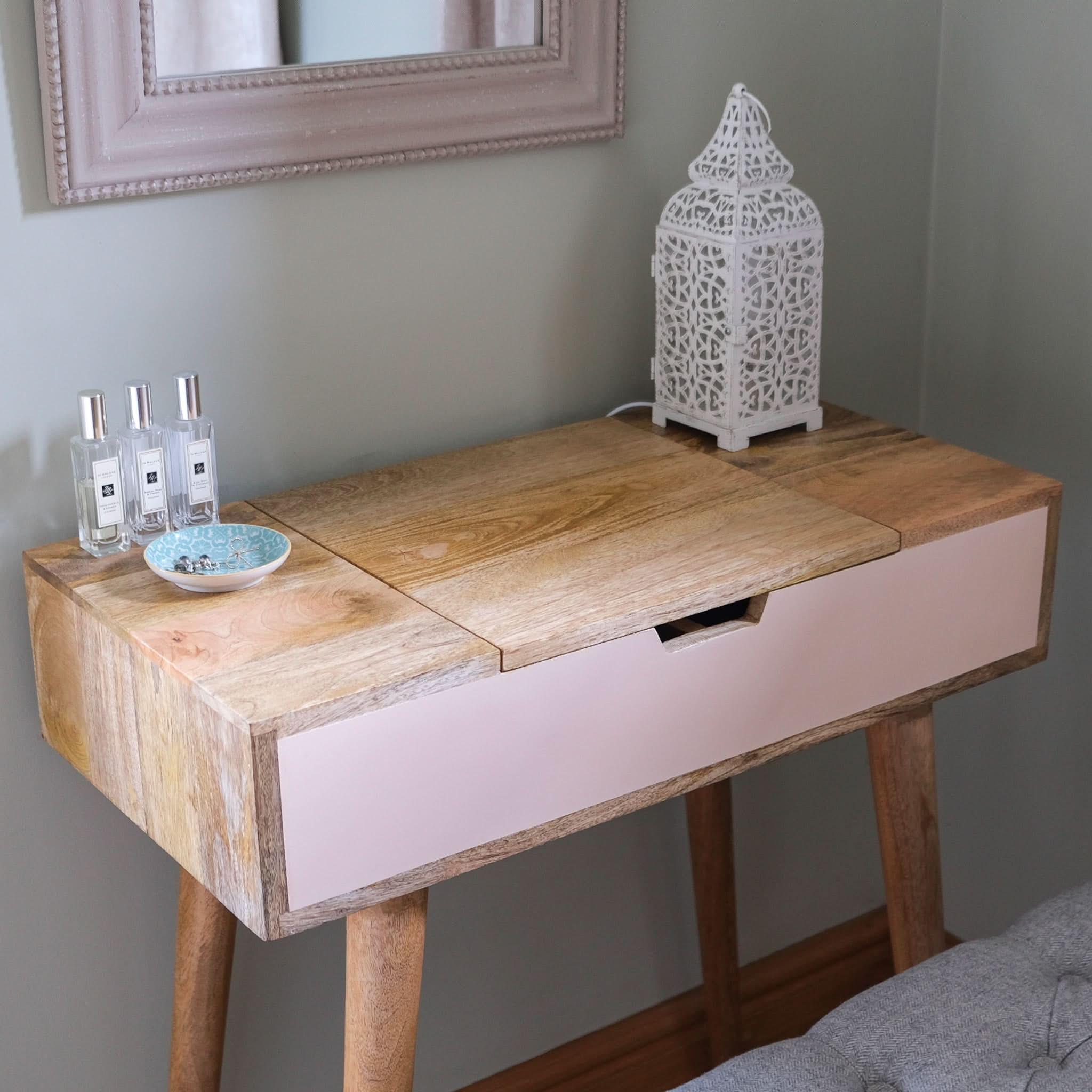 Nordell Blush Dressing Table, Small - Handpainted/Natural Dressing Tables - Bokel Home