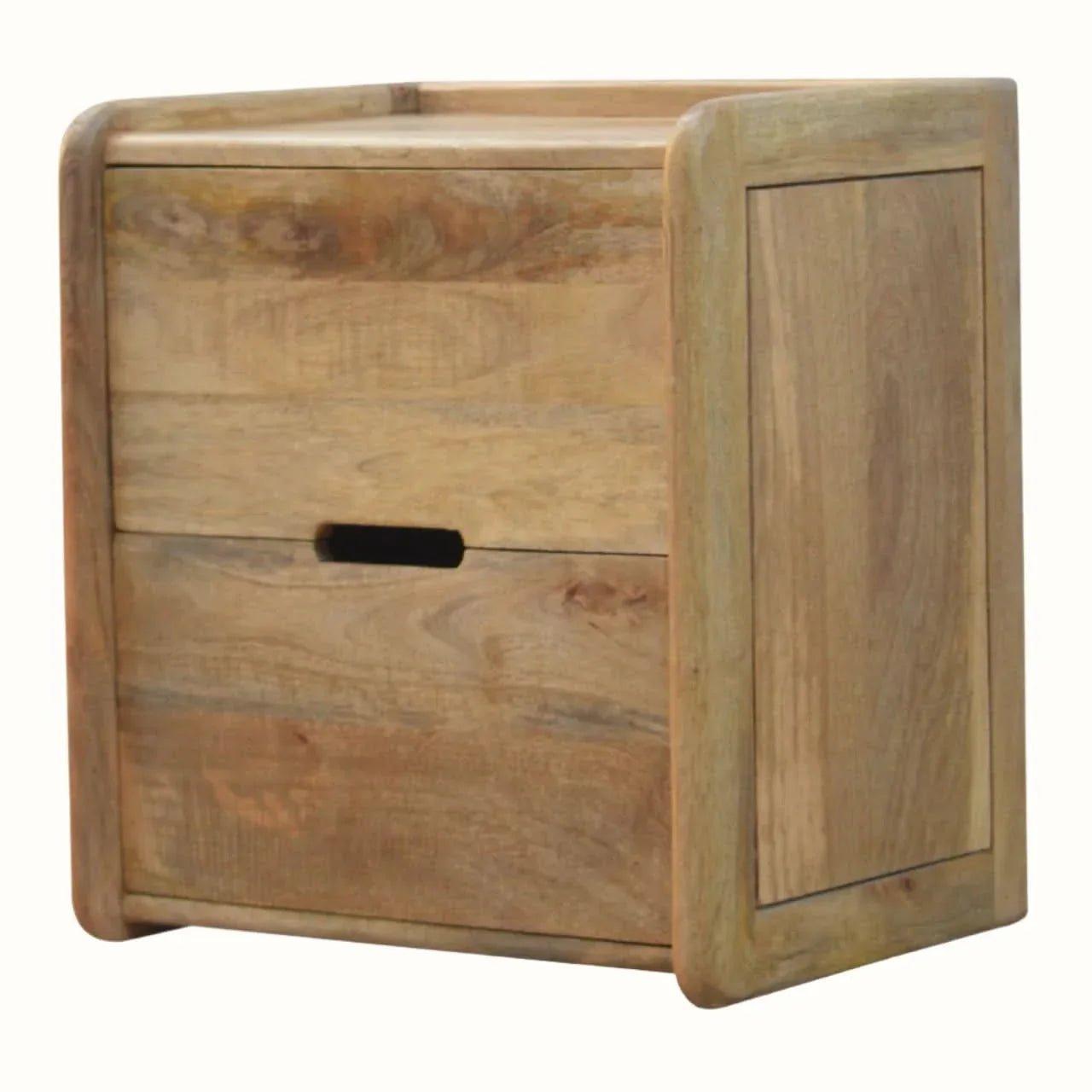 Nordell Cube Bedside Table with 2 Drawers, Medium - Natural Bedside Tables - Bokel Home
