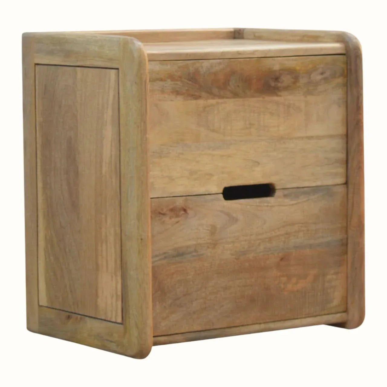 Nordell Cube Bedside Table with 2 Drawers, Medium - Natural Bedside Tables - Bokel Home