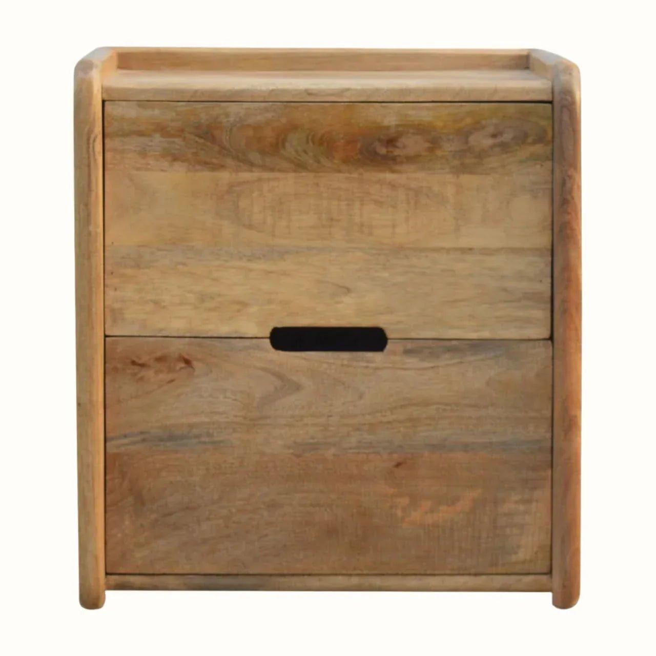 Nordell Cube Bedside Table with 2 Drawers, Medium - Natural Bedside Tables - Bokel Home