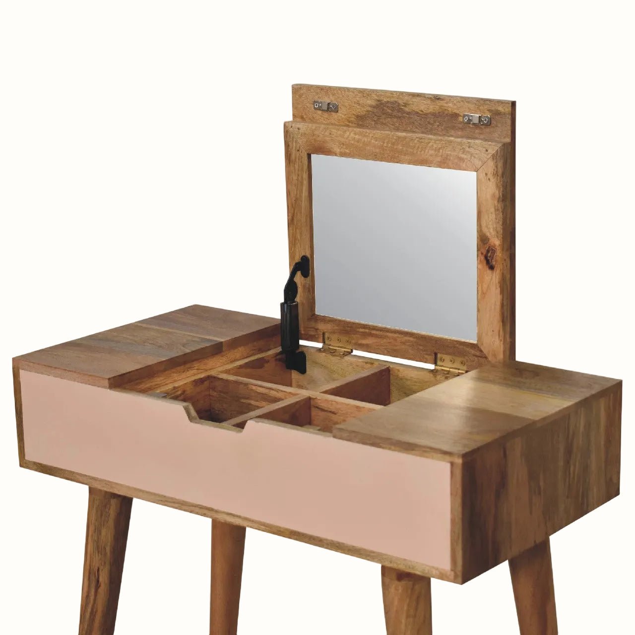 Nordell Dressing Table, Small - Blush Pink/Natural Dressing Tables - Bokel Home
