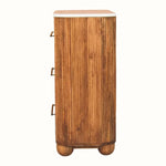 Nova Marble Bedside Chest - Golden Teak Bedside Tables - Bokel Home