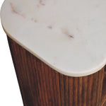 Nova Marble Bedside Chest with 3 Drawers, Large - Golden Teak Bedside Tables - Bokel Home