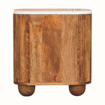 Nova Marble Bedside Table, Medium - Golden Teak Bedside Tables - Bokel Home