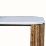 Nova Marble Open Bedside Table with 1 Drawer - Golden Teak Bedside Tables - Bokel Home