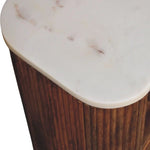 Nova Marble Open Bedside Table with 1 Drawer - Golden Teak Bedside Tables - Bokel Home