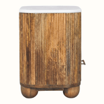 Nova Marble Open Bedside Table with 1 Drawer - Golden Teak Bedside Tables - Bokel Home