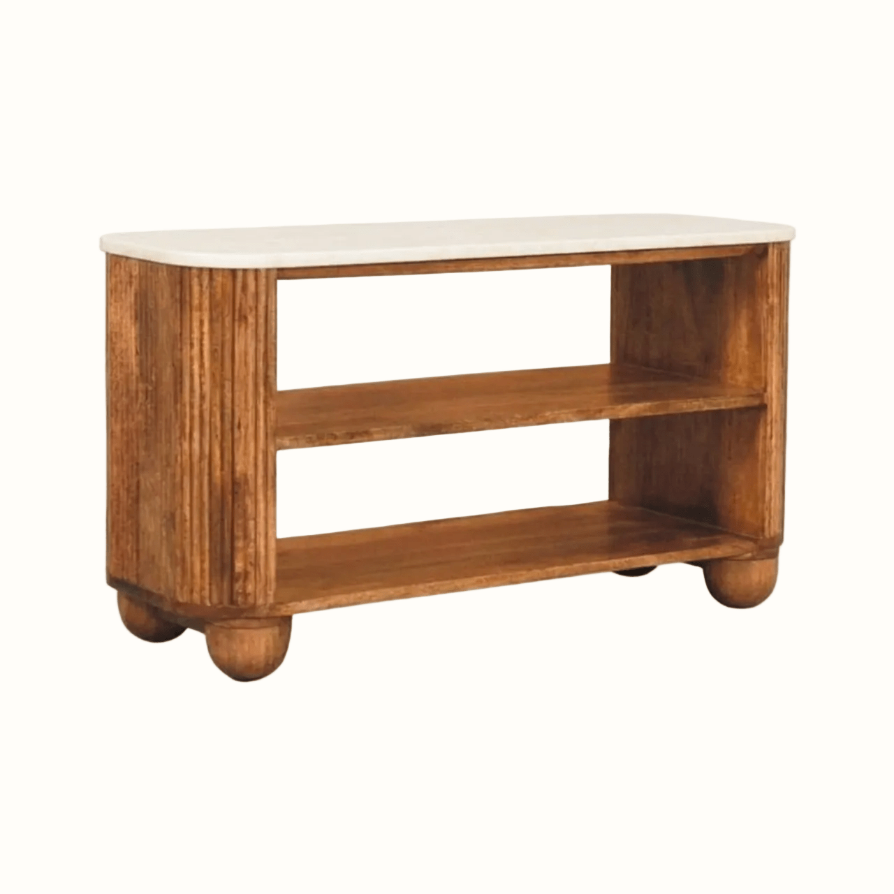 Nova Marble Shoe Cabinet - Golden Teak Cabinets & Sideboards - Bokel Home