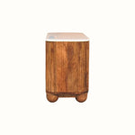 Nova Marble Shoe Cabinet - Golden Teak Shoe Cabinet - Bokel Home