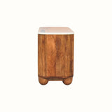 Nova Marble Shoe Cabinet - Golden Teak Shoe Cabinet - Bokel Home