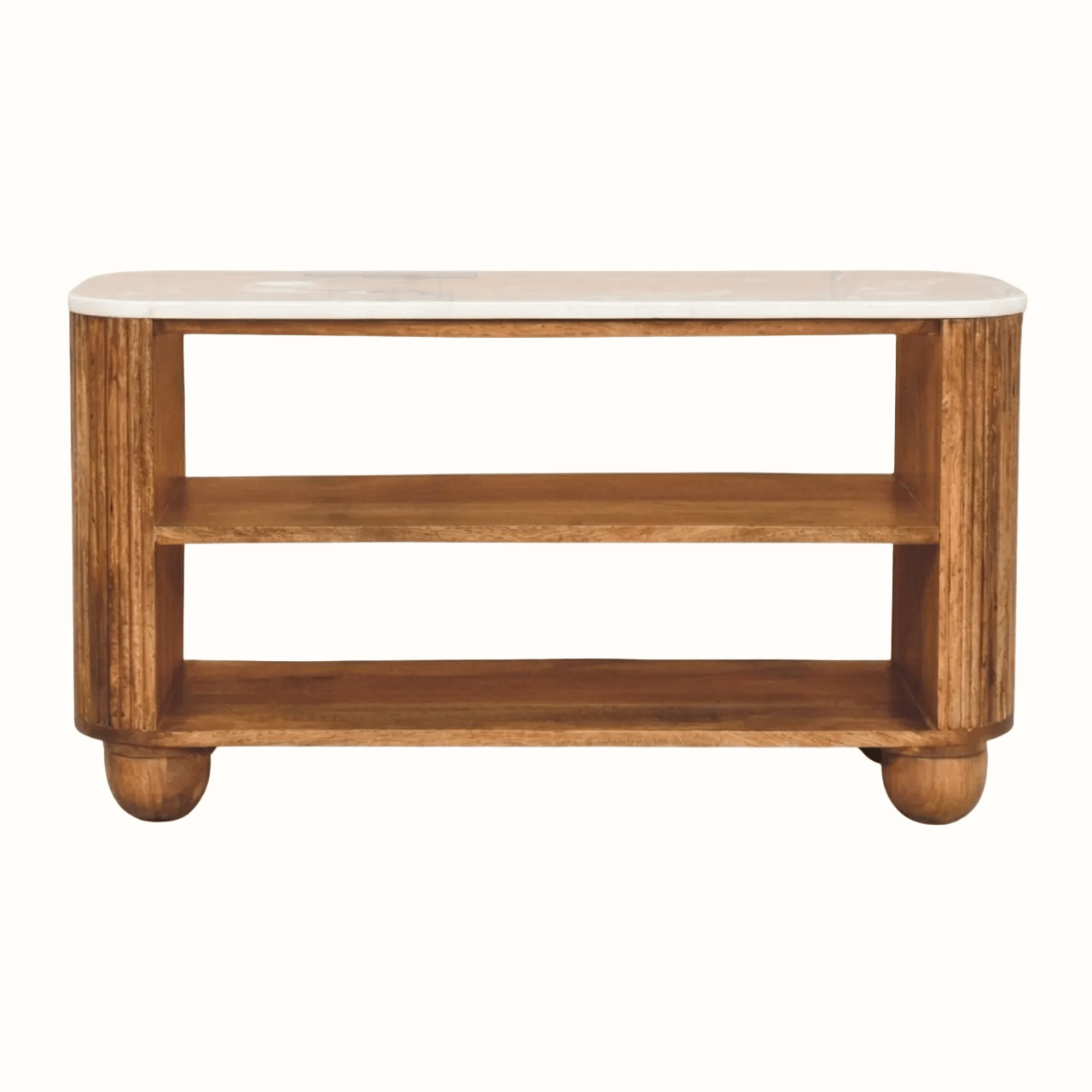 Nova Marble Shoe Cabinet - Golden Teak Cabinets & Sideboards - Bokel Home
