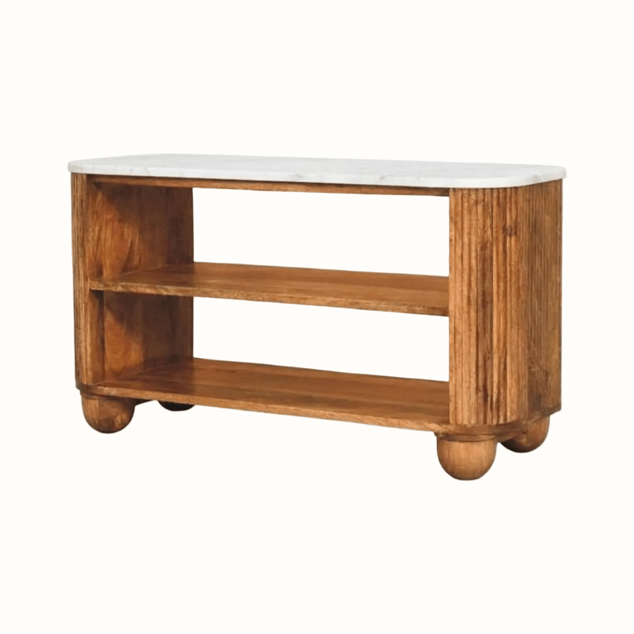 Nova Marble Shoe Cabinet - Golden Teak Cabinets & Sideboards - Bokel Home