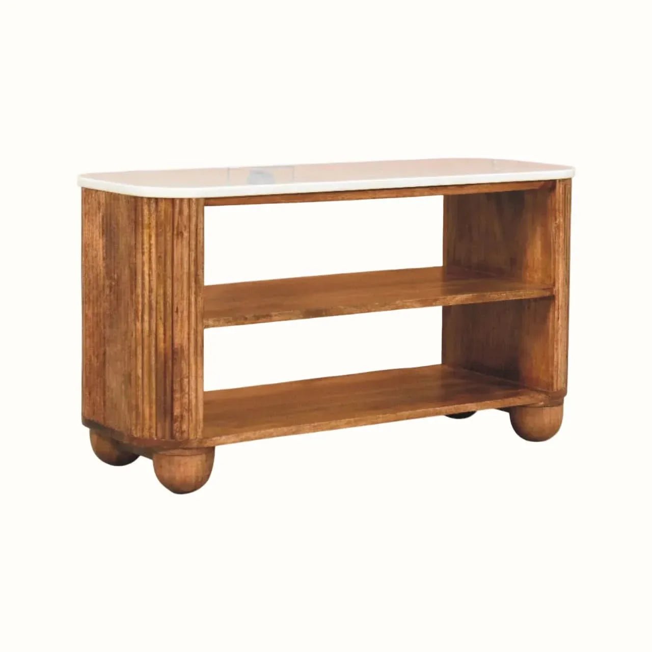 Nova Marble Shoe Cabinet - Golden Teak Shoe Cabinet - Bokel Home