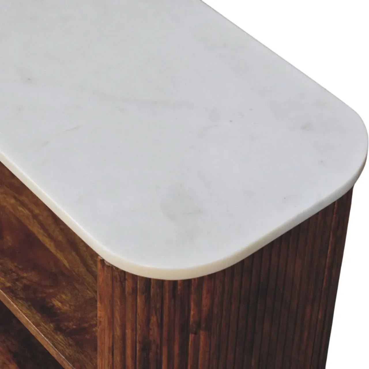 Nova Marble Shoe Cabinet - Golden Teak Shoe Cabinet - Bokel Home