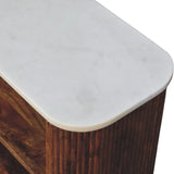 Nova Marble Shoe Cabinet - Golden Teak Shoe Cabinet - Bokel Home