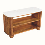 Nova Marble Shoe Cabinet - Golden Teak Cabinets & Sideboards - Bokel Home