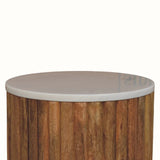 Nova Marble Side Table, Small - Golden Teak Side Tables - Bokel Home