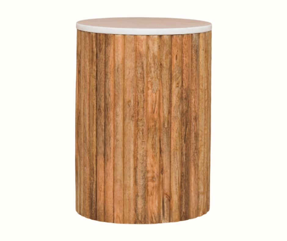 Nova Marble Side Table, Small - Golden Teak Side Tables - Bokel Home