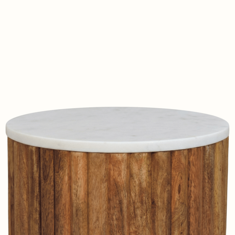 Nova Marble Side Table, Small - Golden Teak Side Tables - Bokel Home