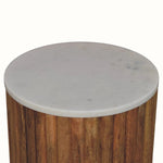 Nova Marble Side Table, Small - Golden Teak Side Tables - Bokel Home