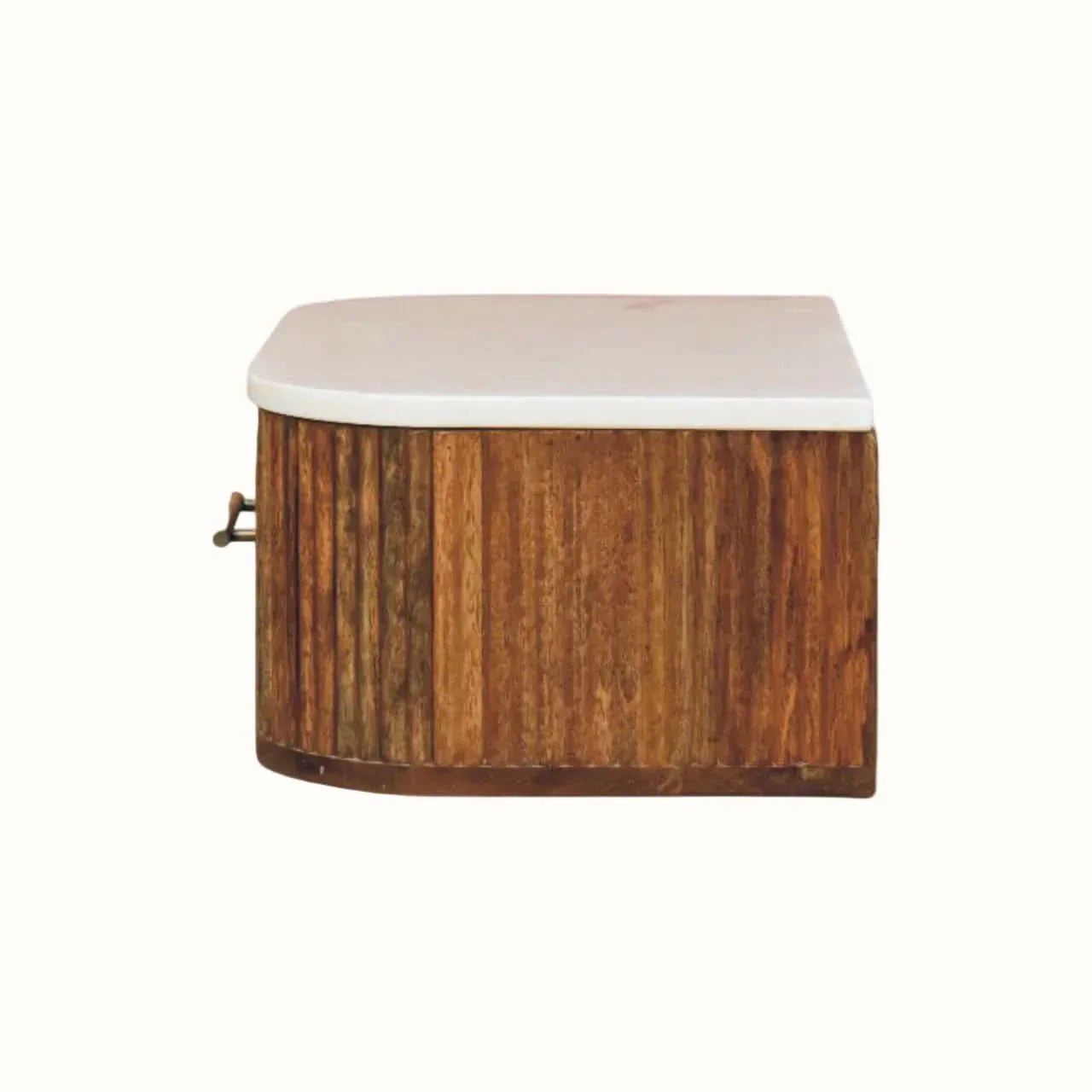 Nova Marble Wall - Mounted Bedside Table - Golden Teak Bedside Tables - Bokel Home