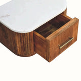 Nova Marble Wall - Mounted Bedside Table - Golden Teak Bedside Tables - Bokel Home