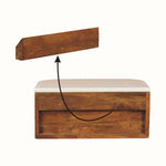 Nova Marble Wall - Mounted Bedside Table - Golden Teak Bedside Tables - Bokel Home