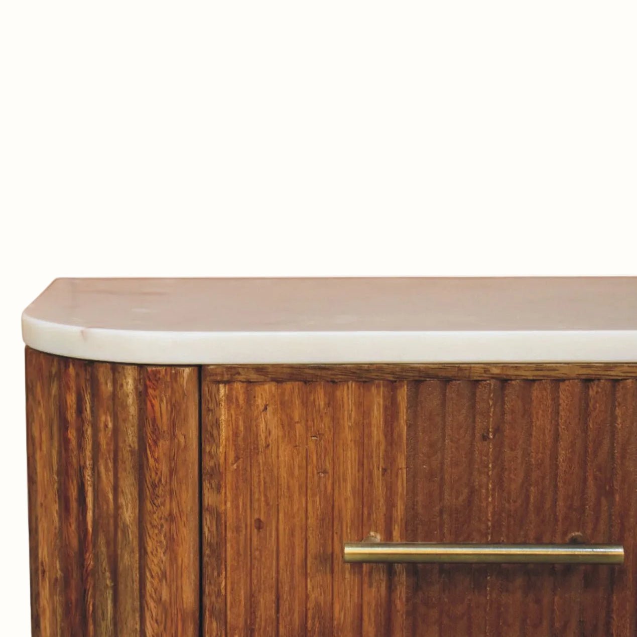 Nova Marble Wall Mounted Bedside Table with 1 Drawer - Golden Teak Bedside Tables - Bokel Home