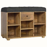 Oliver Shoe Storage Bench, Medium - Black Tweed/Natural Bench - Bokel Home