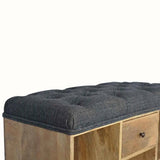 Oliver Shoe Storage Bench, Medium - Black Tweed/Natural Bench - Bokel Home