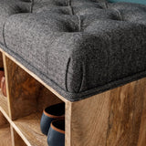 Oliver Shoe Storage Bench, Small - Black Tweed/Natural Bench - Bokel Home