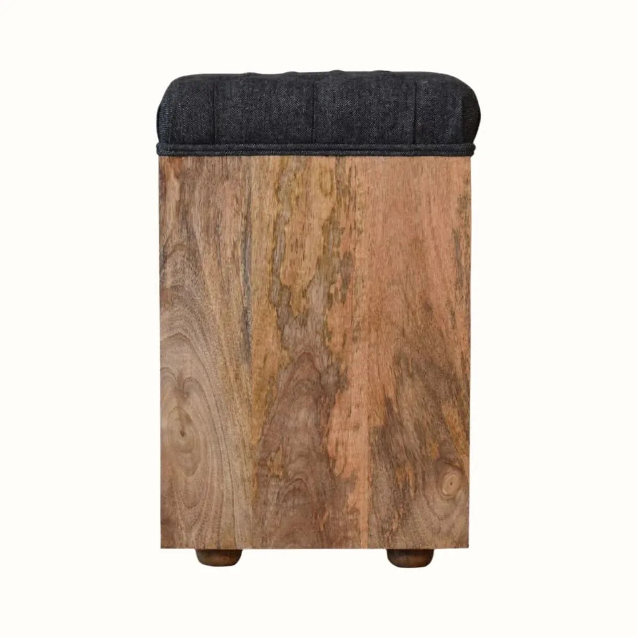 Oliver Shoe Storage Bench, Small - Black Tweed/Natural Bench - Bokel Home