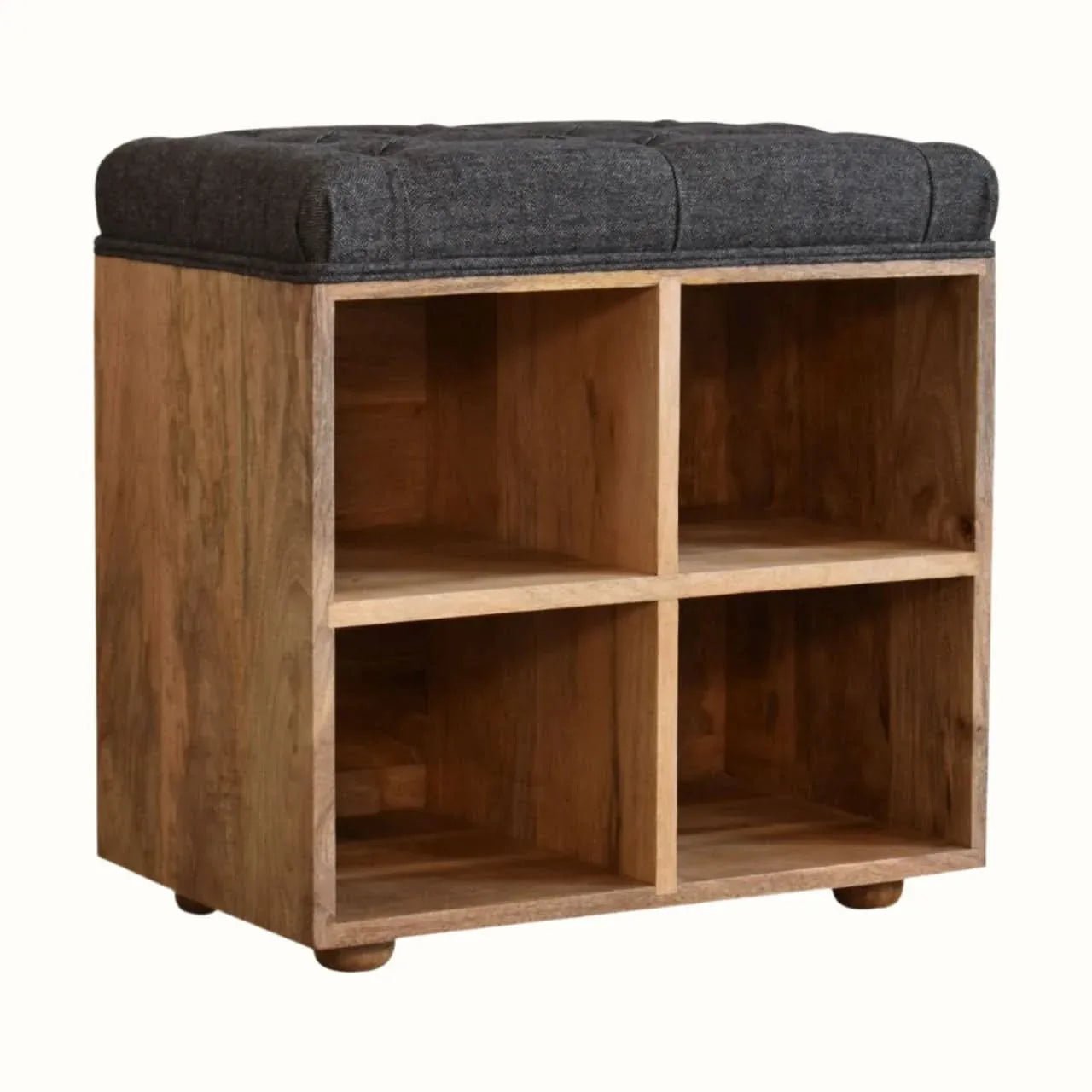 Oliver Shoe Storage Bench, Small - Black Tweed/Natural Bench - Bokel Home