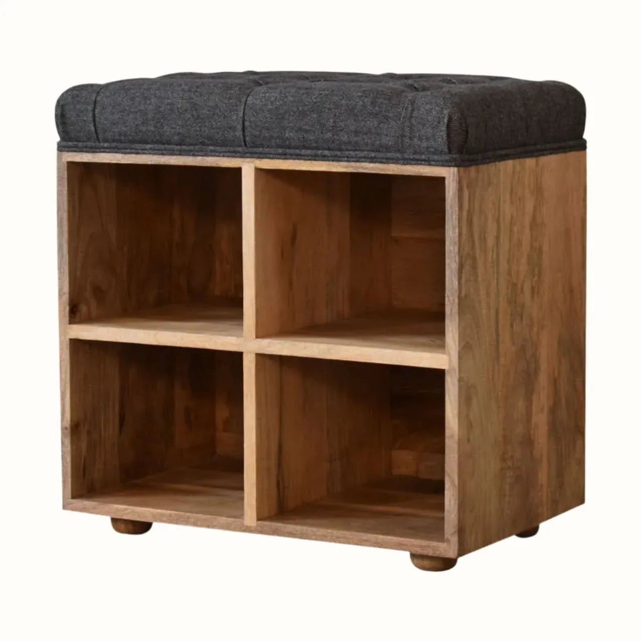 Oliver Shoe Storage Bench, Small - Black Tweed/Natural Bench - Bokel Home