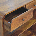 Orel 2 Drawer Console Table, Medium - Chestnut Console Tables - Bokel Home