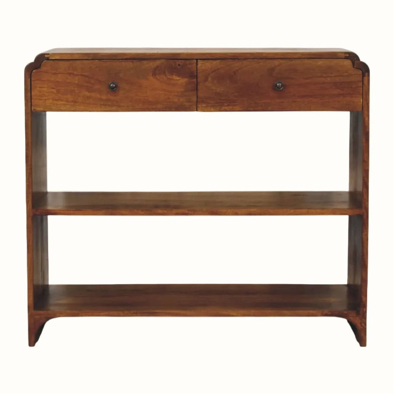 Orel 2 Drawer Console Table, Medium - Chestnut Console Tables - Bokel Home