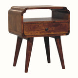 Orel Open Bedside Table, Medium - Chestnut Bedside Tables - Bokel Home