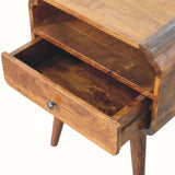 Orel Open Bedside Table, Medium - Chestnut Bedside Tables - Bokel Home